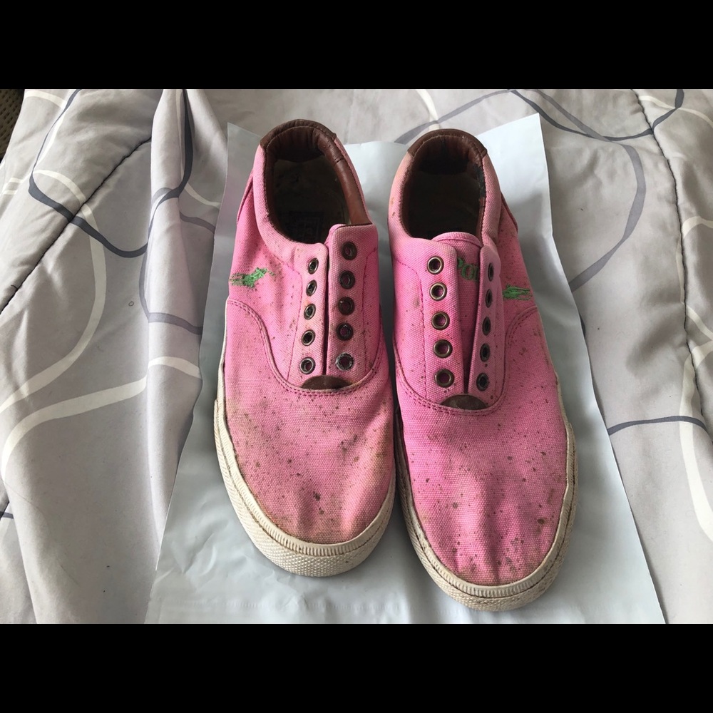 Pink Polo By Ralph Lauren Slip On Vito Shoes Sz 9